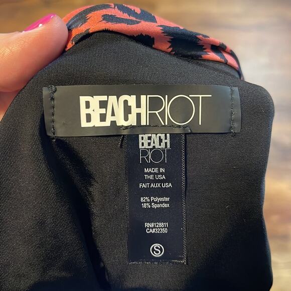 Beach Riot Brownish Red and Black Leopard Print Bikini Bottoms Women's Size S - Picture 4 of 7